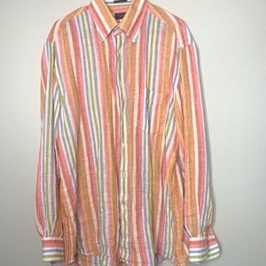 Paul & Shark Linen Pastel Button Down Shirt L